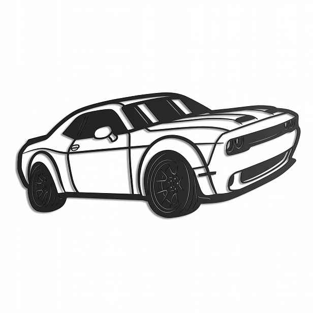 Dřevěný 3D obraz Dodge Challenger Vapor Nástěnná Dekorace Dárek XL