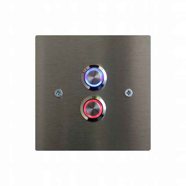 Dvojitý tlačítkový výstup vstupní brány dveří Led 10x10 Inox nerez