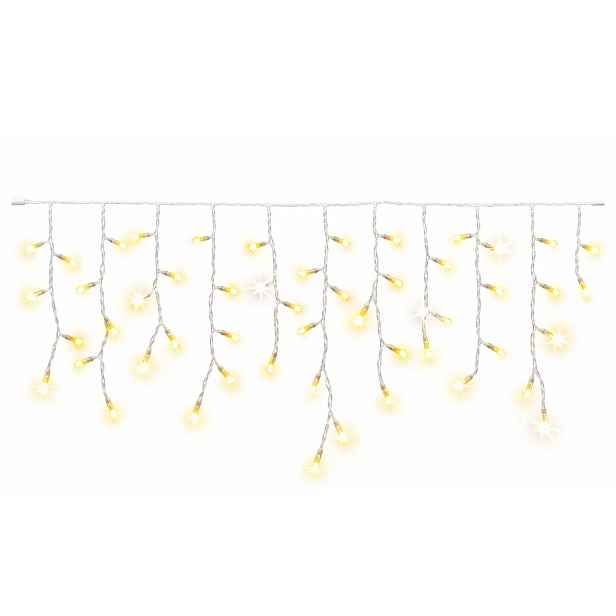Hobby Line interiér LED rampouchy, světelné, 200 × 50 cm, teple bílá, 40 diod, čirý kabel, IP20, prodlužovací