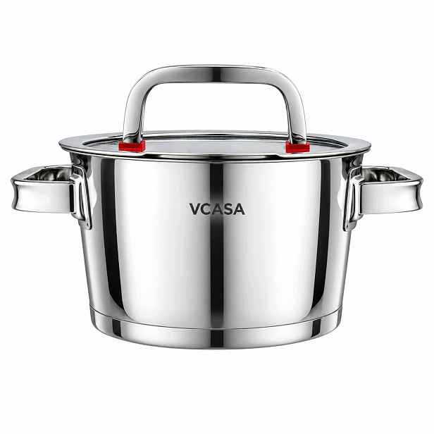 Hrnec Vcasa Sierra 16cm 1,6L Ocel Nerez 304 Víko Cedník Scezení