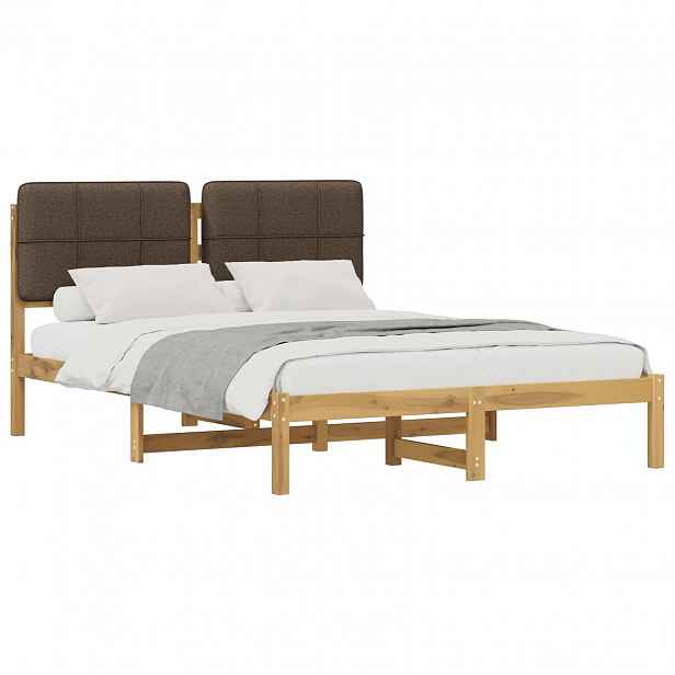vidaXL Rám postele s čalouněným čelem Bělená a taupe 160 x 200 cm