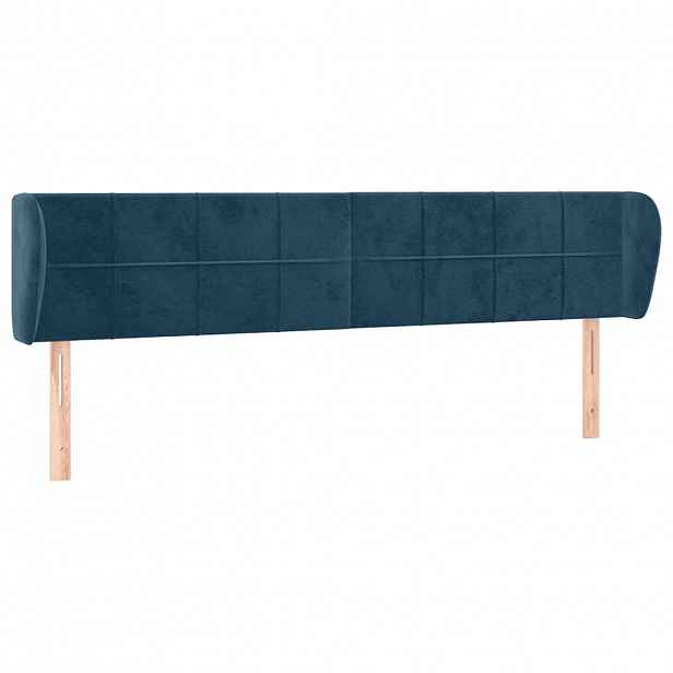 vidaXL Čelo postele typu ušák tmavě modré 183x23x78/88 cm samet