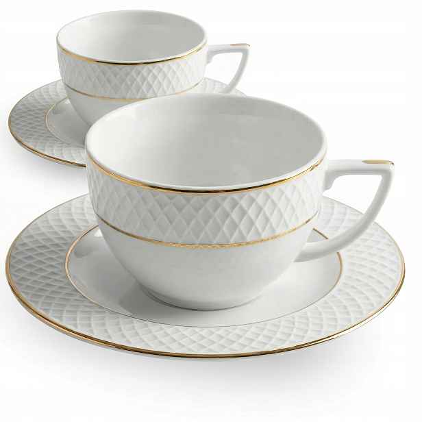 Porcelánová šálek s podšálkem na kávu Premium jako dárek 240 ml Wilmax