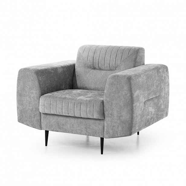 Beautysofa KŘESLO Venezia s kovovými nohami, světle šedé, 112 cm