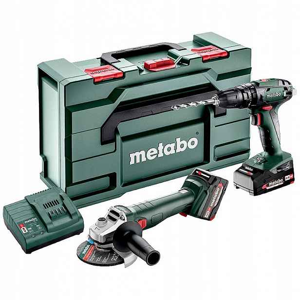 Metabo 685205500 Sada Příklepová Vrtačka Bruska Combo Set 2.4.4 18V