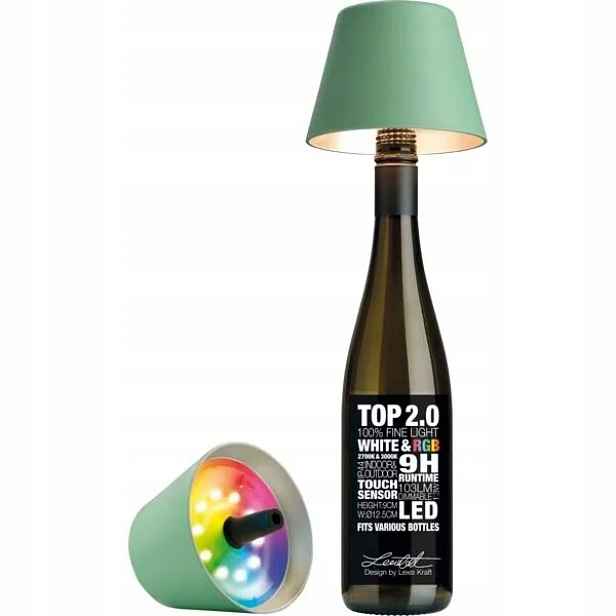 Stolní Led lampa na láhev Sompex Top 2.0 14 cm, olivová