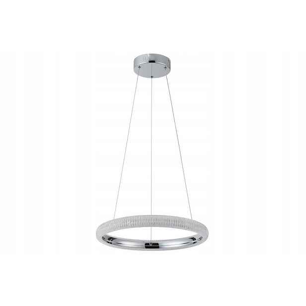 Závěsná Led lampa chromový dekorativní kruh 40 cm do obývacího pokoje Reality