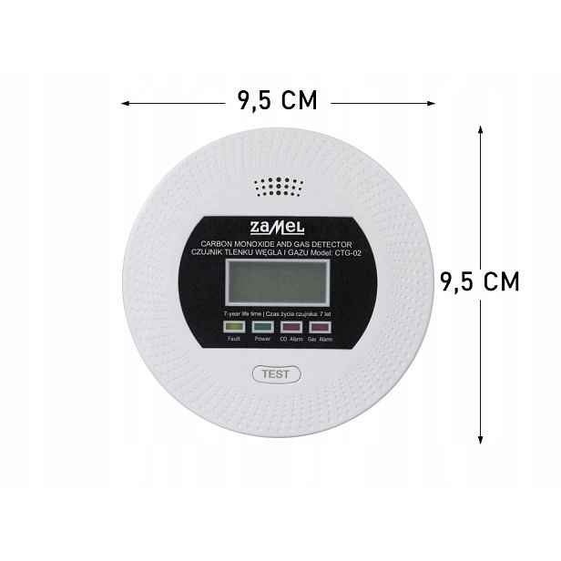 2v1 Detektor Oxidu Uhelnatého a plynu Lpg 230V 90 dB Testováno V Pol CTG-02