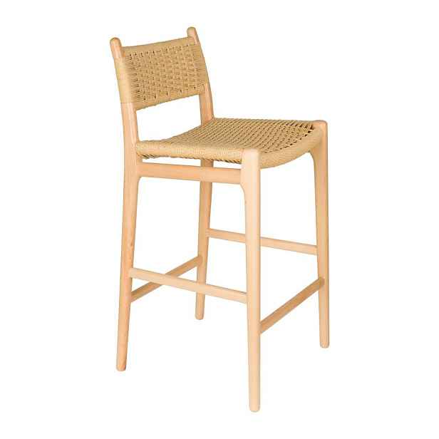 Barová židle z bukového dřeva ve světle přírodní barvě (výška sedáku 67,5 cm) Cecile – Dutchbone