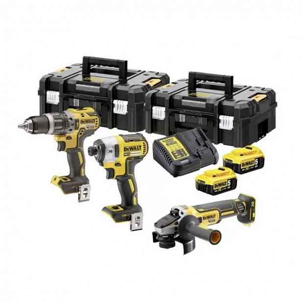 DeWALT - 8dílná sada AKU nářadí, baterií a nabíječky DCK384P2T