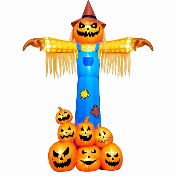 Nafukovací Strach Na Vrabce Halloween 3,8 M Dýně Led Zvuk Senzor