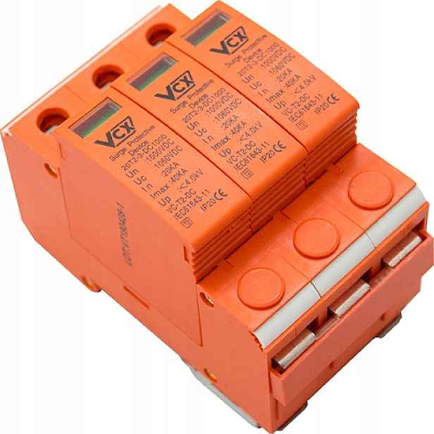 Omezovač přepětí Chránič fotovoltaiky Pv DC 1200V(T2)3P VCX IP20