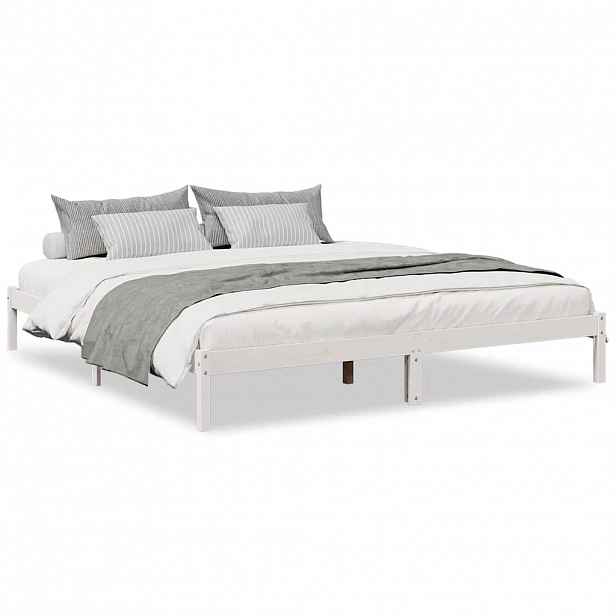 vidaXL Prodloužený rám postele bez matrace bílý 200 x 220 cm borovice