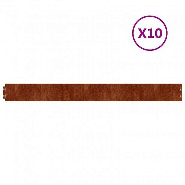vidaXL Travní lemy 10 ks 10 x 103 cm flexibilní cortenová ocel