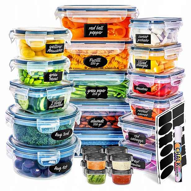 24 x Nádoby nádoba na potraviny hermetické Lunchbox sada Bonus