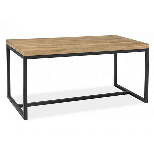 Černý konferenční stolek  s deskou v dekoru dub LORAS B 110X60