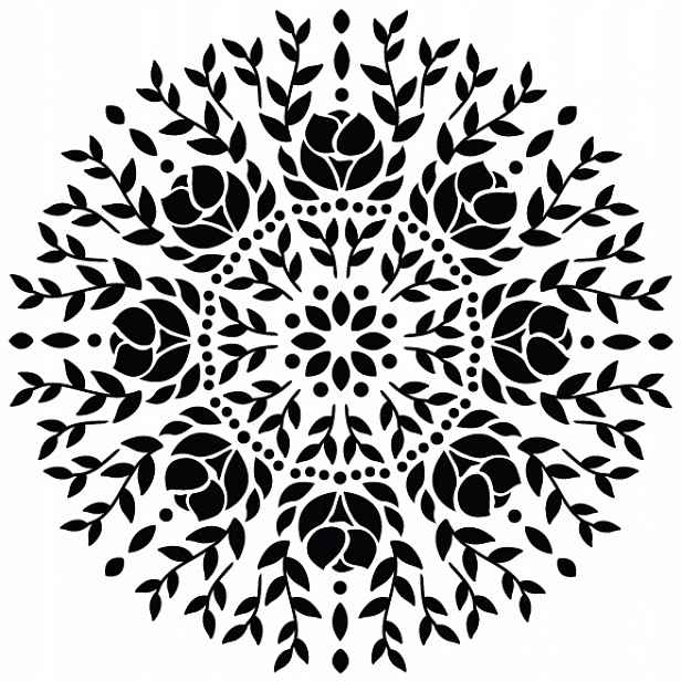 Šablona Na Ozdobné Omítky LuxBud Mandala 12 62x62 cm Moderní