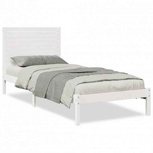 vidaXL Prodloužený rám postele bez matrace bílý 90 x 210 cm masiv