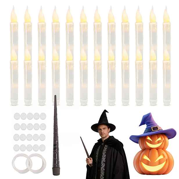 Závěsná Led svíčka Magic Wand, 24 kusů, 17 cm, bílá