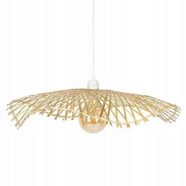 Závěsné stropní svítidlo s bambusovým lustrem 58 cm pro boho obývací pokoj