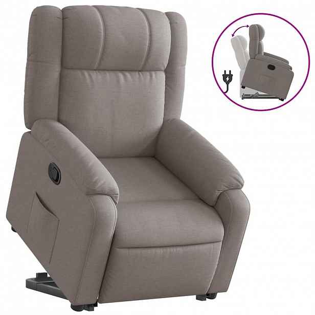 vidaXL Zvedací polohovací křeslo taupe textil