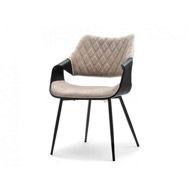 Designová jídelní židle NENET - černá / béžová