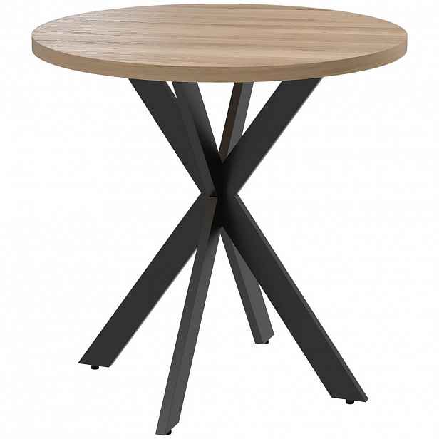 HOMCOM JÍDELNÍ STŮL 75 x 75 cm kulatý kuchyňský stůl pro 2–4 osoby s pavoučími nohami, hnědý