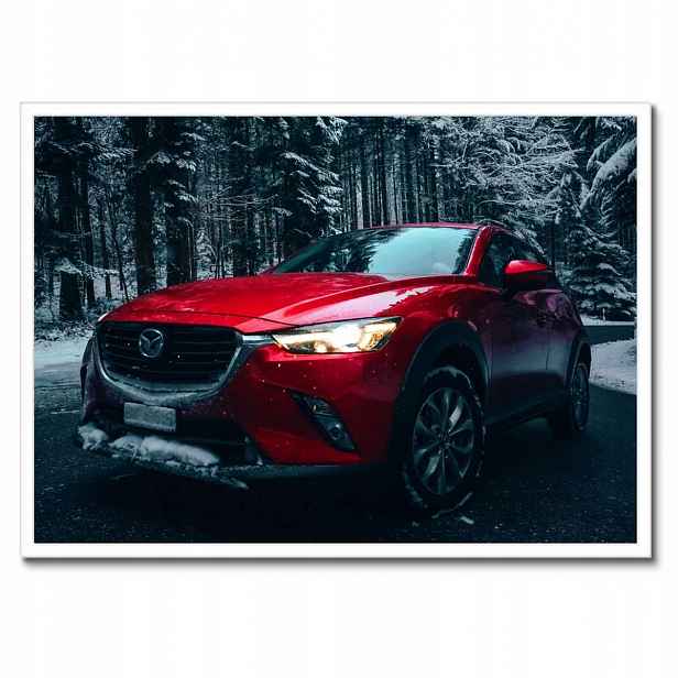 Plakáty v rámu 70x50 Červená Mazda Auto