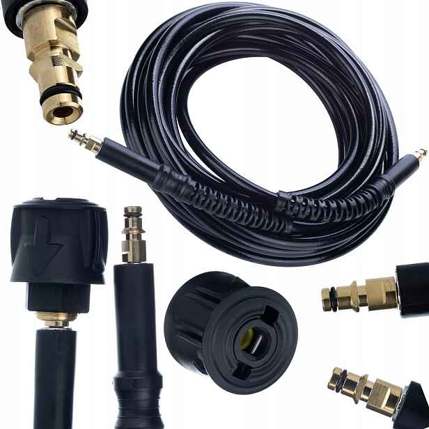 Sada Hadice 10 M Click-click A Prodlužovacího Kabelu 10 M Nylon 180 Bar Pro Karcher K2-K7