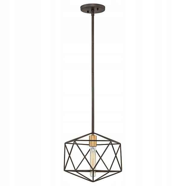 Závěsná lampa matná hnědá/zlatá Astrid E27 60W Hinkley