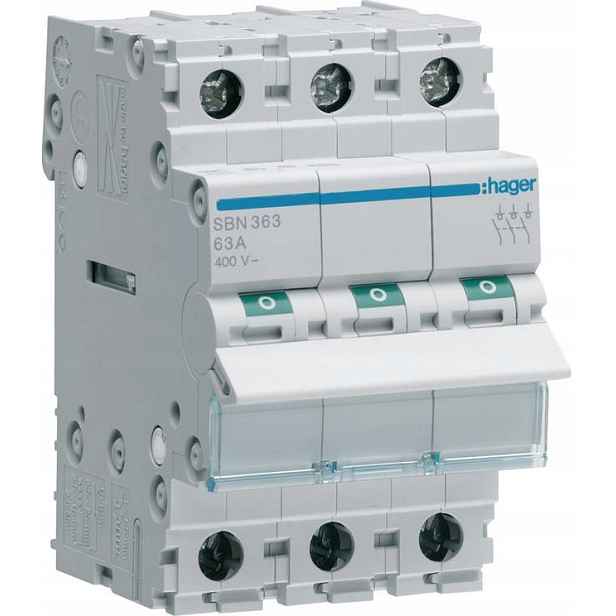 Izolační Odpojovač Hager SBN390 3P 100A 3 Moduly