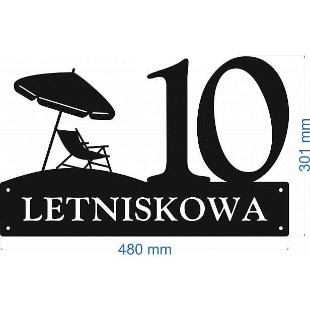 Číslo Na Dům 80 cm Tabule Adresa Ocel 2 mm Letní ul.