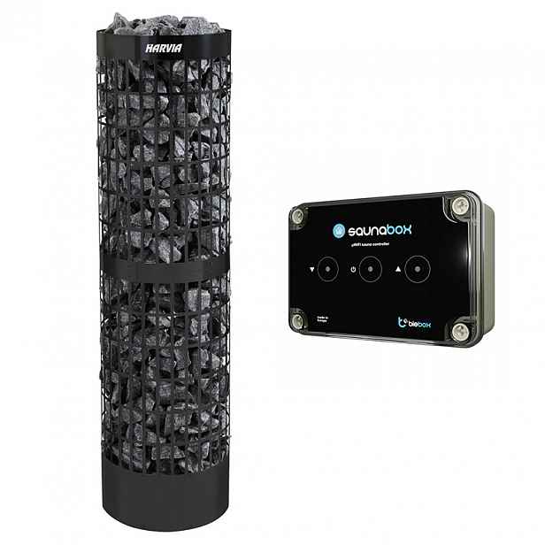 Sada Kamna Harvia Cilindro Pro PC100E/135E Black steel Ovladač SaunaBox