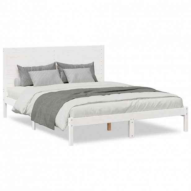 vidaXL Prodloužený rám postele bez matrace bílý 140 x 210 cm masiv