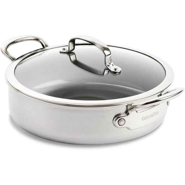 GreenPan Premiere nerezový kastrol s keramickým povrchem s poklicí, 26 cm CC003820-001