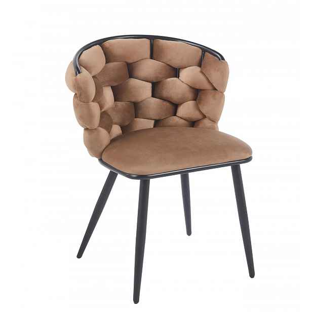 Designová jídelní židle EVANDOR - cappuccino / černá