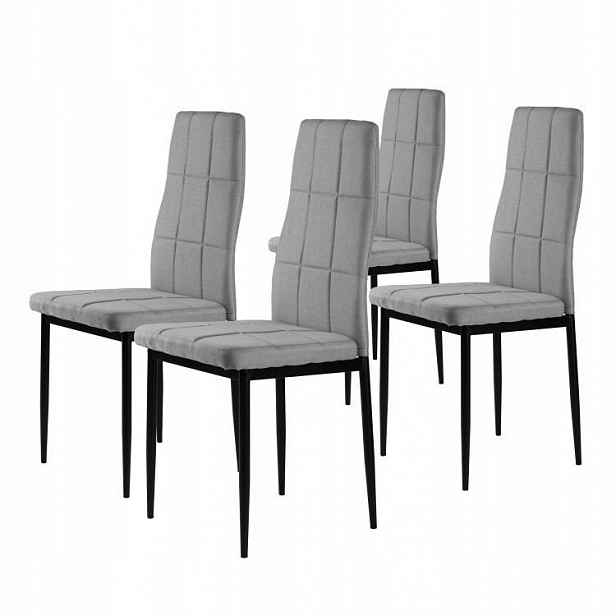 ModernHome DC860-4 Čalouněné židle do jídelny, sada 4 ks, šedé