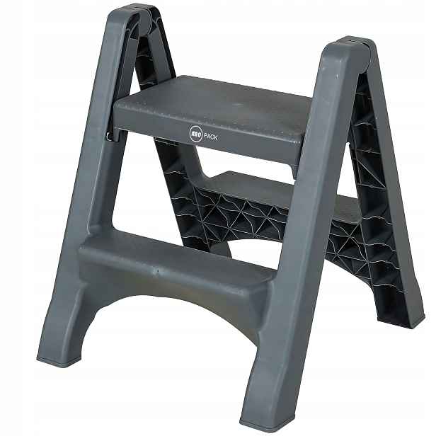 Plastový Žebřík Skládací Stolička 2 Stupně Plošina 63 CM Aro 150 Kg