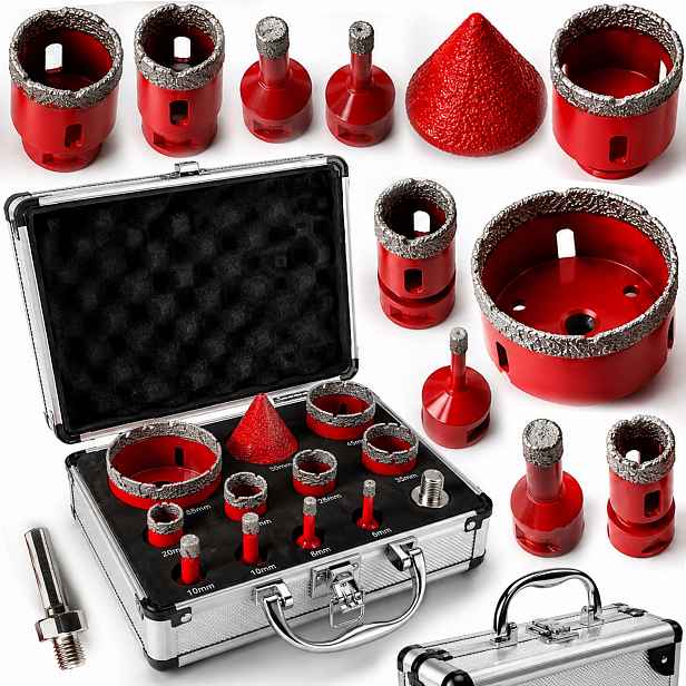 Sada diamantových korunek Ondragon OD9218 6-68 mm M14, 11 ks, na gres