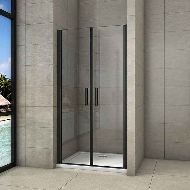 Sprchové dveře dvoukřídlé BLACK SAFIR D2 80, 76-80 x 200