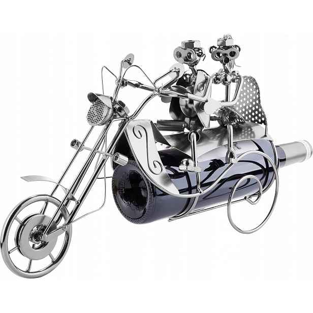 Stojan Na Víno Pár Motocyklová Socha Kovový Dárek 23 CM