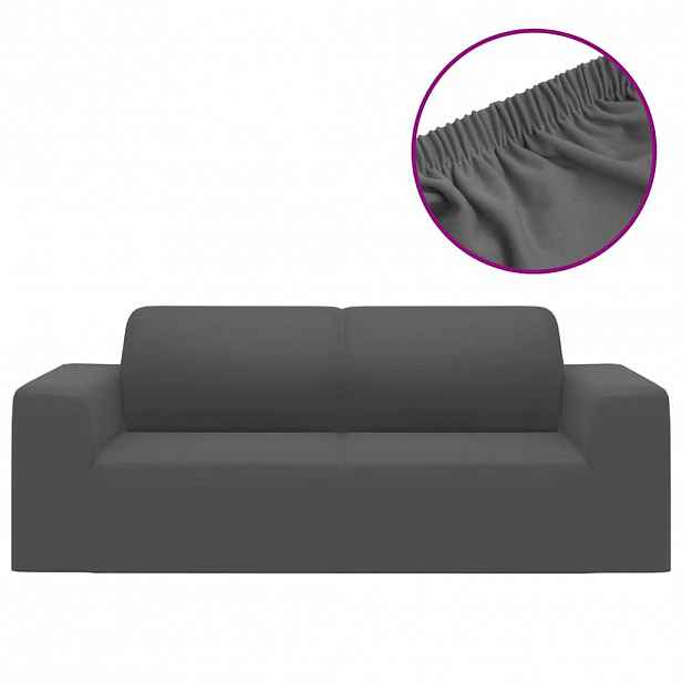 vidaXL Strečový potah na 2místnou pohovku antracitový polyester žerzej