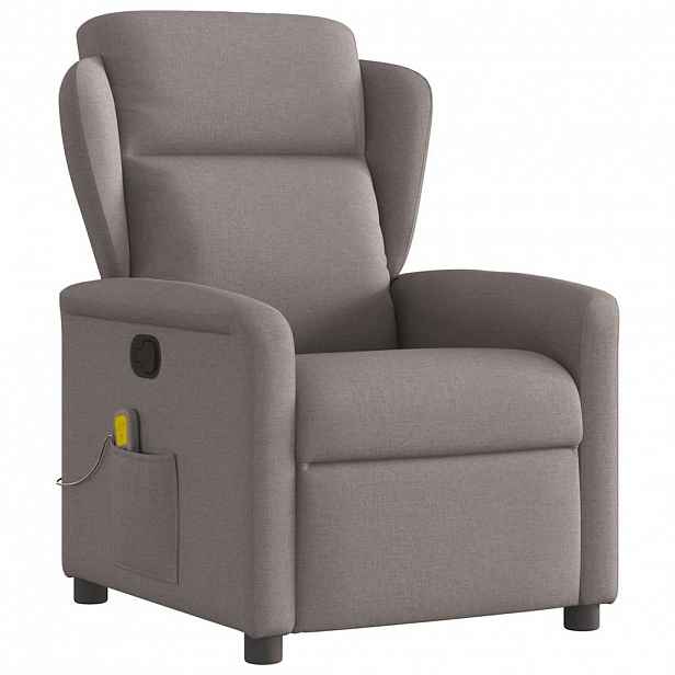vidaXL Masážní polohovací křeslo taupe textil
