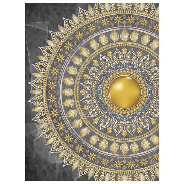 Fototapeta Mandala zlato šedá elegance harmonie abstrakce 206x275 lepidlo