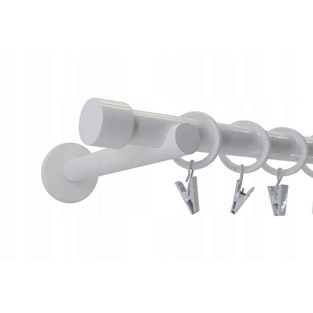 Garnýž Moderní Kov 19 mm Bílý 280 cm Luna