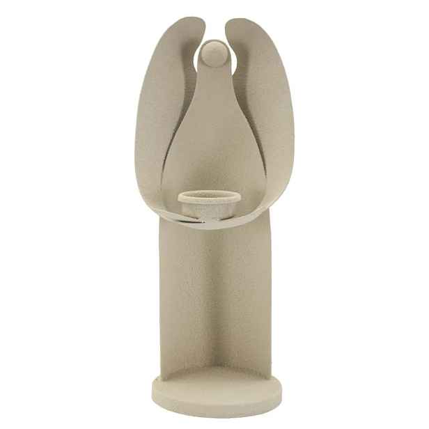 Mauro Ferretti Kovový svícen Angel 30 cm krémový