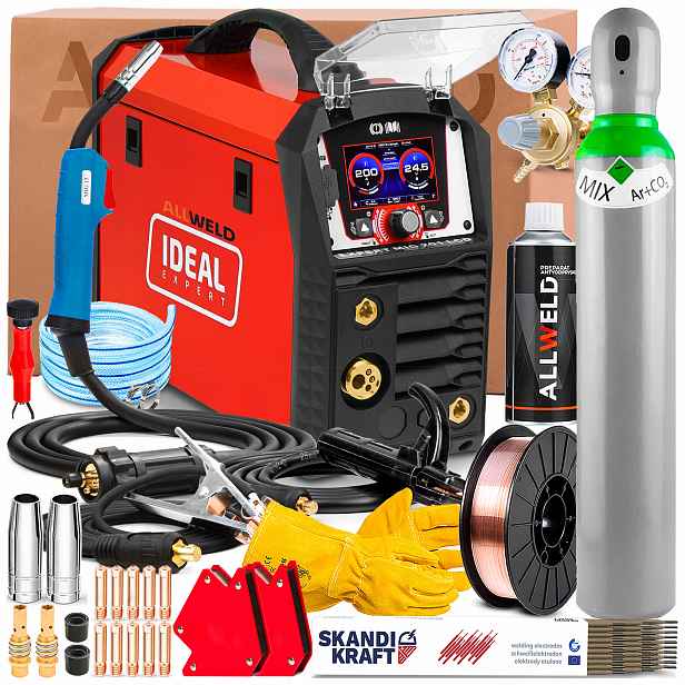 Poloautomatický Ideal Expert Mig 201 LCD 230V Synergie Mma Tig Lift Lutosvařování