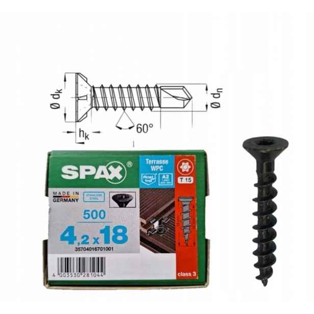 Šrouby do kompozitní desky Spax 4,2 x 18 mm 500 ks