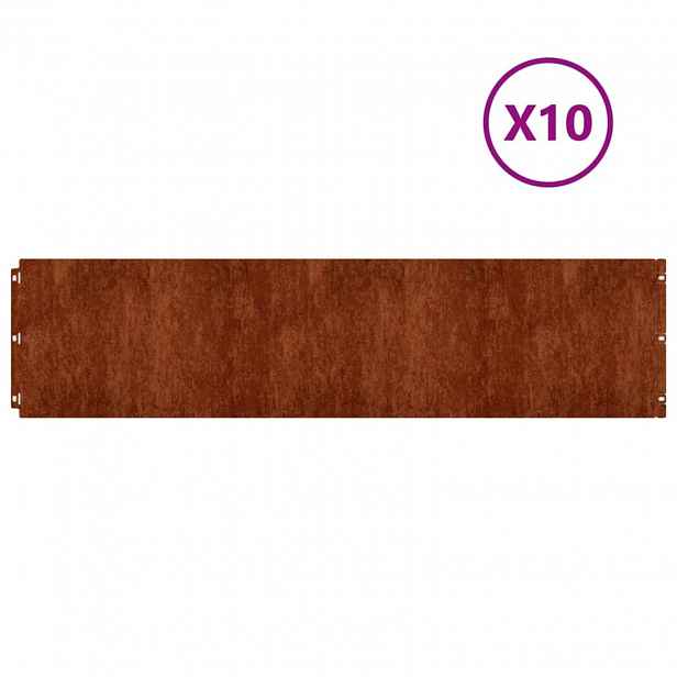 vidaXL Travní lemy 10 ks 25 x 103 cm flexibilní cortenová ocel