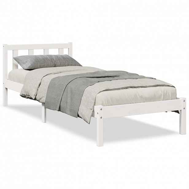 vidaXL Prodloužený rám postele bez matrace bílý 100 x 210 cm borovice